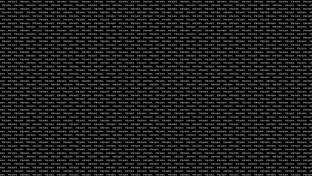 Repeating Prada logo pattern in black and white design for luxury fashion brand