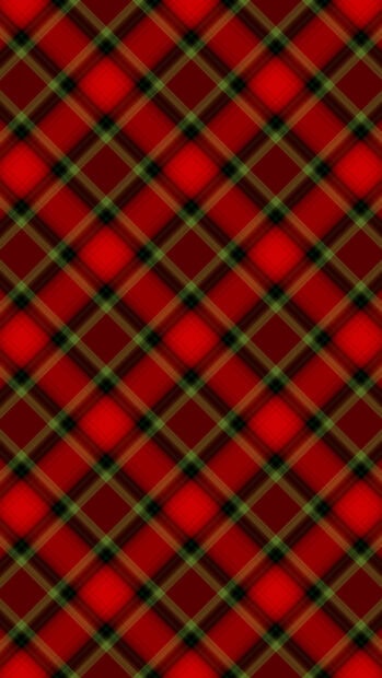 Red checked pattern with green and black accents in a seamless design for mobile