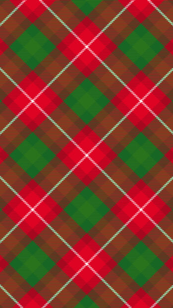 Classic red checked pattern with green accents on a textured fabric design