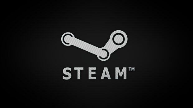 Steam logo with carbon fiber texture on black background for Steam enthusiast