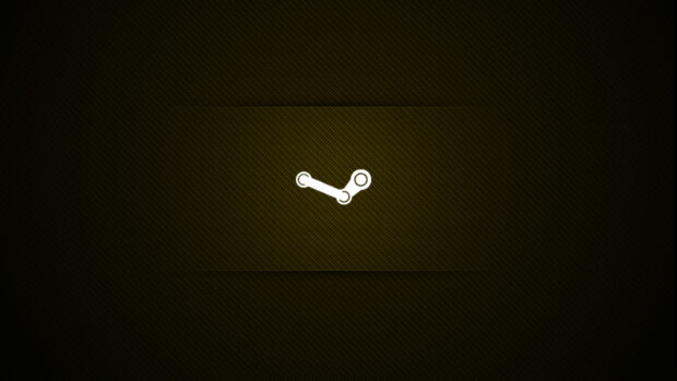 Dark textured surface with glowing Steam logo in the center