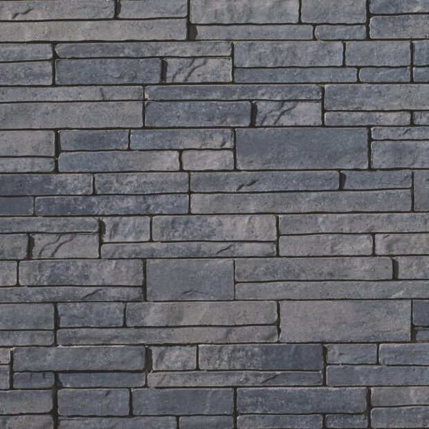 Dark gray stone pattern with rectangular shapes arranged in horizontal layers
