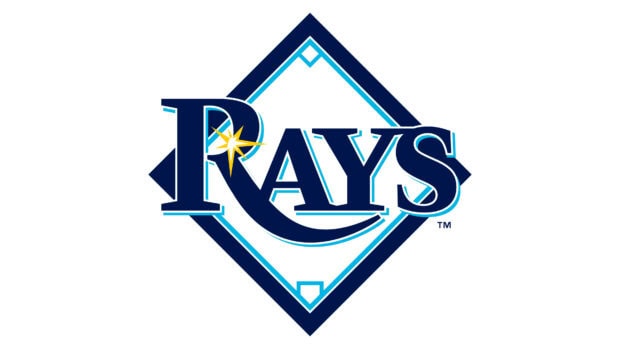 Tampa Bay Rays logo with a baseball diamond design in blue and white colors