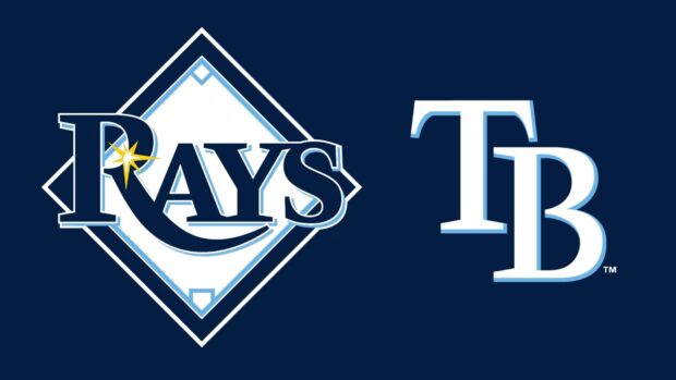 The Tampa Bay Rays logo with the Rays text and TB emblem on a dark blue background