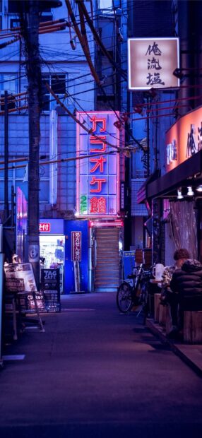 Neon lights in Tokyo Japan street with vibrant signs and urban nightlife