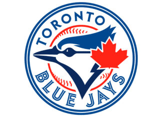 Toronto Blue Jays logo with a blue jay and a red maple leaf representing Toronto Blue Jays