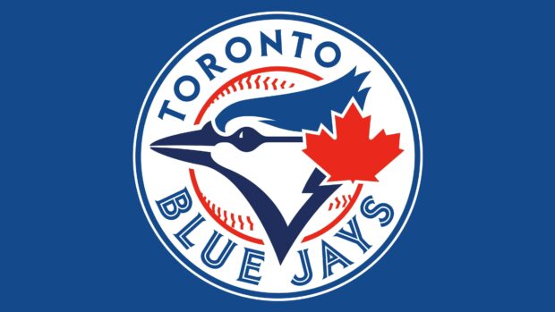Toronto Blue Jays logo with a red maple leaf on a blue background representing Toronto Blue Jays