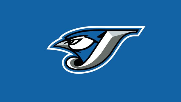 Toronto Blue Jays logo with blue background displayed clearly