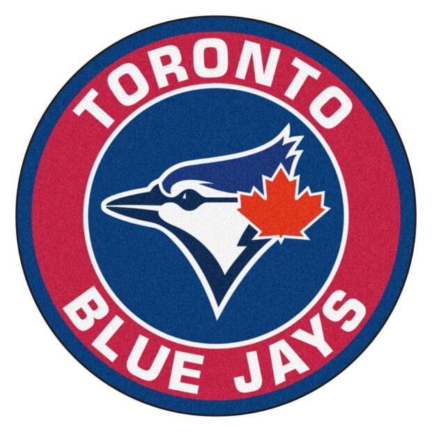 Toronto Blue Jays logo with a blue jay and red maple leaf in a circle representing Toronto Blue Jays