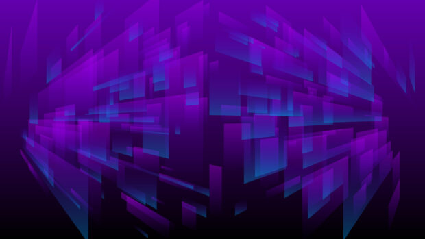 Abstract shape composition with purple and blue geometric elements in a digital art style