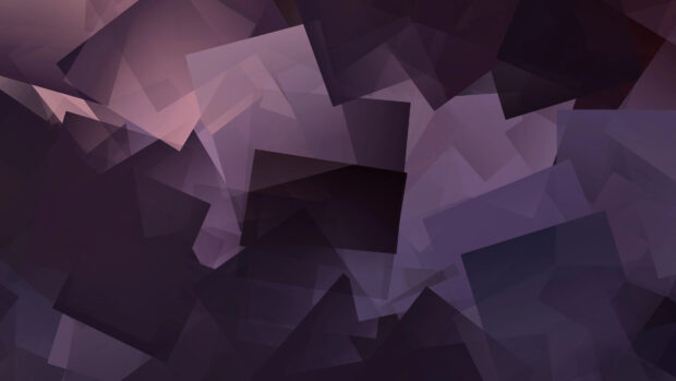 Abstract shape composition with overlapping translucent squares in dark purple tones