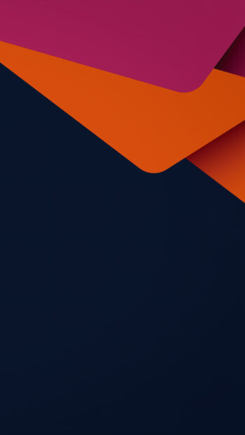 Abstract shape with layered orange and purple elements on a dark background