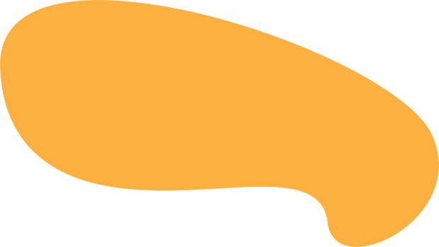 Smooth abstract shape in orange color on white background