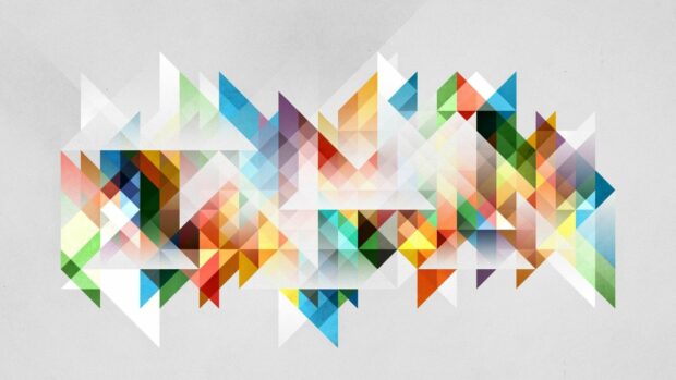 Colorful abstract shape composition with geometric patterns forming a vibrant design