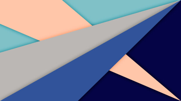 Overlapping abstract shape in blue gray and peach tones forming a geometric composition