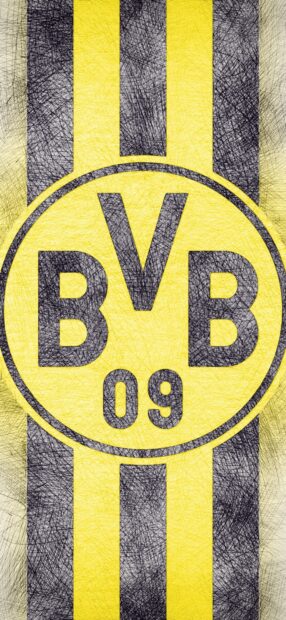 Borussia Dortmund crest design with yellow and black stripes in high detail on textured background
