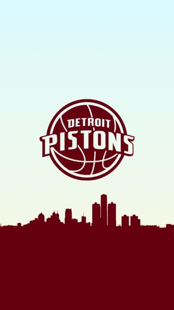 Detroit Pistons logo above the city skyline representing Detroit Pistons basketball team