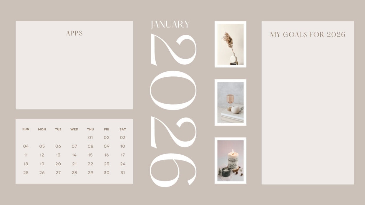 January 2026 Calendar HD Desktop Wallpaper free download - PixelsTalk