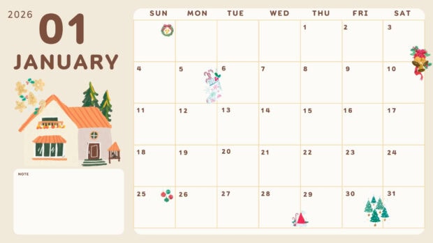 Free Download January 2026 Calendar Desktop Wallpaper (2)