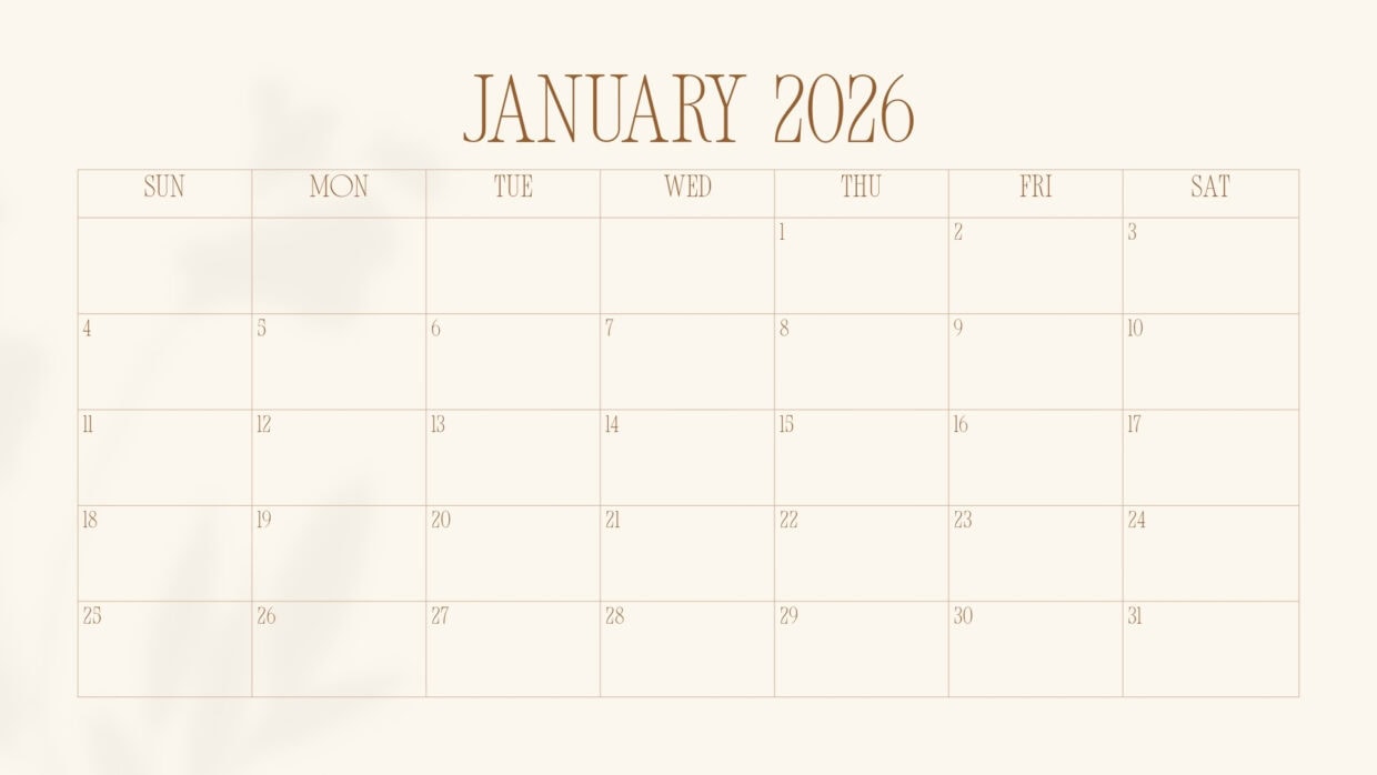 January 2026 Calendar HD Desktop Wallpaper free download - PixelsTalk
