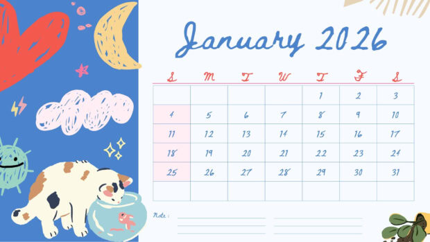 Free Download January 2026 Calendar Desktop Wallpaper (5)