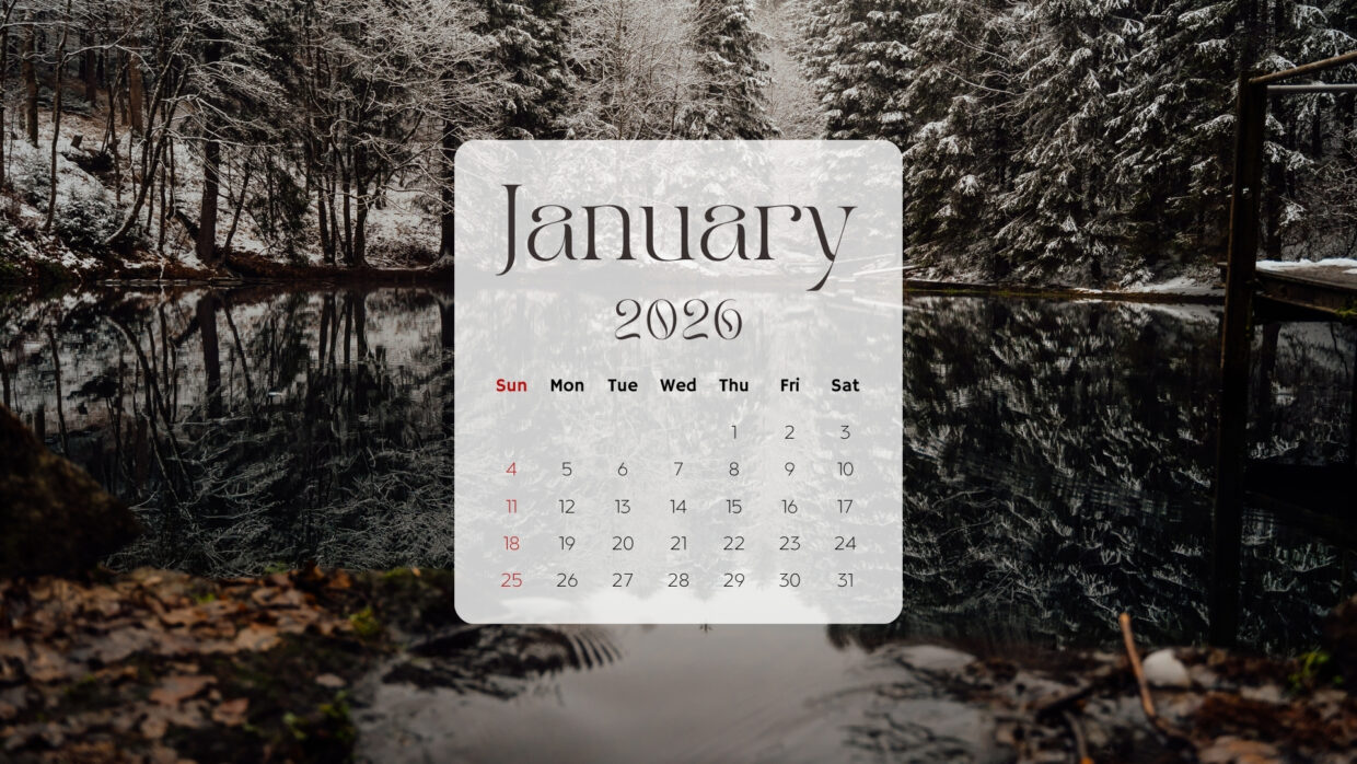 January 2026 Calendar HD Desktop Wallpaper free download - PixelsTalk