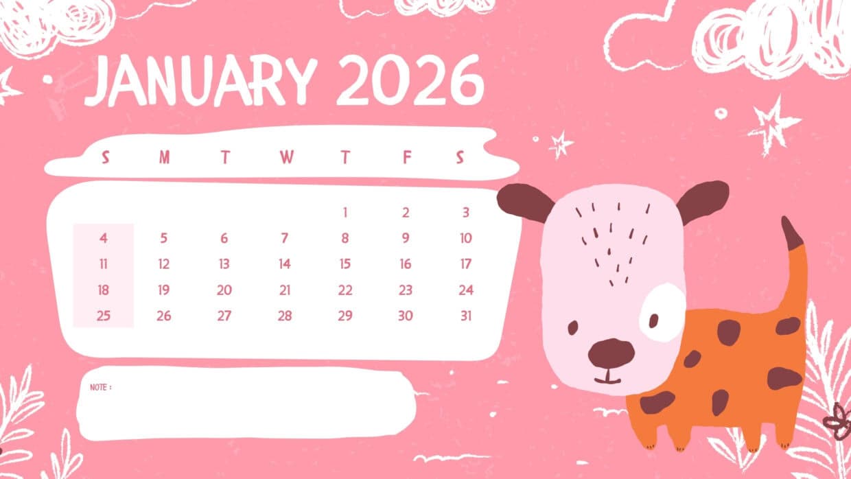 January 2026 Calendar HD Desktop Wallpaper free download - PixelsTalk
