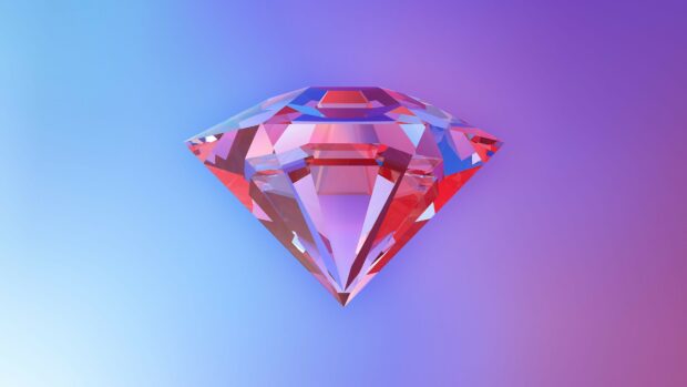 A high quality gemstone displayed with vibrant colors on a smooth gradient background
