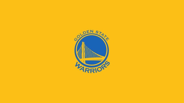 Golden State logo displayed on bright yellow background for Gsw