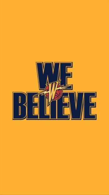 We believe slogan with basketball theme in gold and navy colors