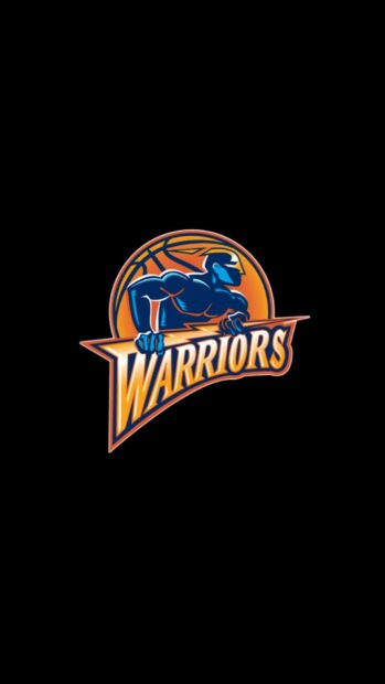 Strong basketball player graphic representing warriors team on black background