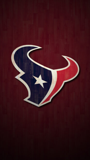 Houston Texans logo in dark and red wood texture background with a star in the center