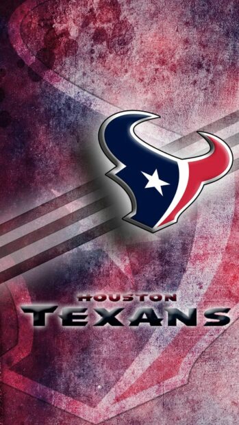 The Houston Texans logo with grunge style texture in red and blue background