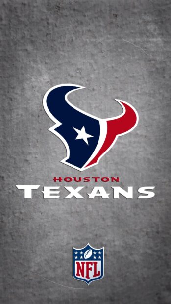 Houston Texans logo with NFL emblem on a textured gray background for Texans