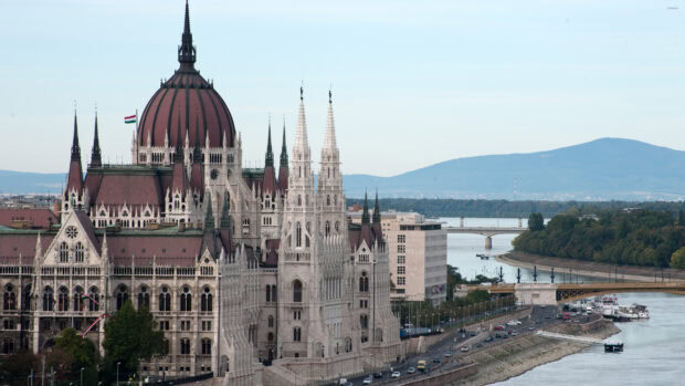 The historic parliament building is a landmark of Budapest Hungary