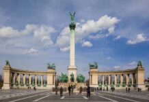 The Millennium Monument is a famous landmark in Hungary cityscape