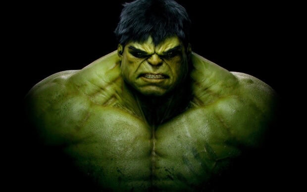 Incredible Hulk with a fierce expression showing detailed muscles and green skin