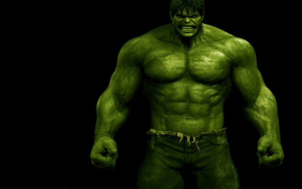 Incredible Hulk showing his muscular green body with an angry expression