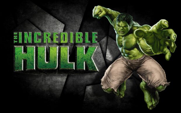 The Incredible Hulk character jumping fiercely with clenched fist in a powerful pose
