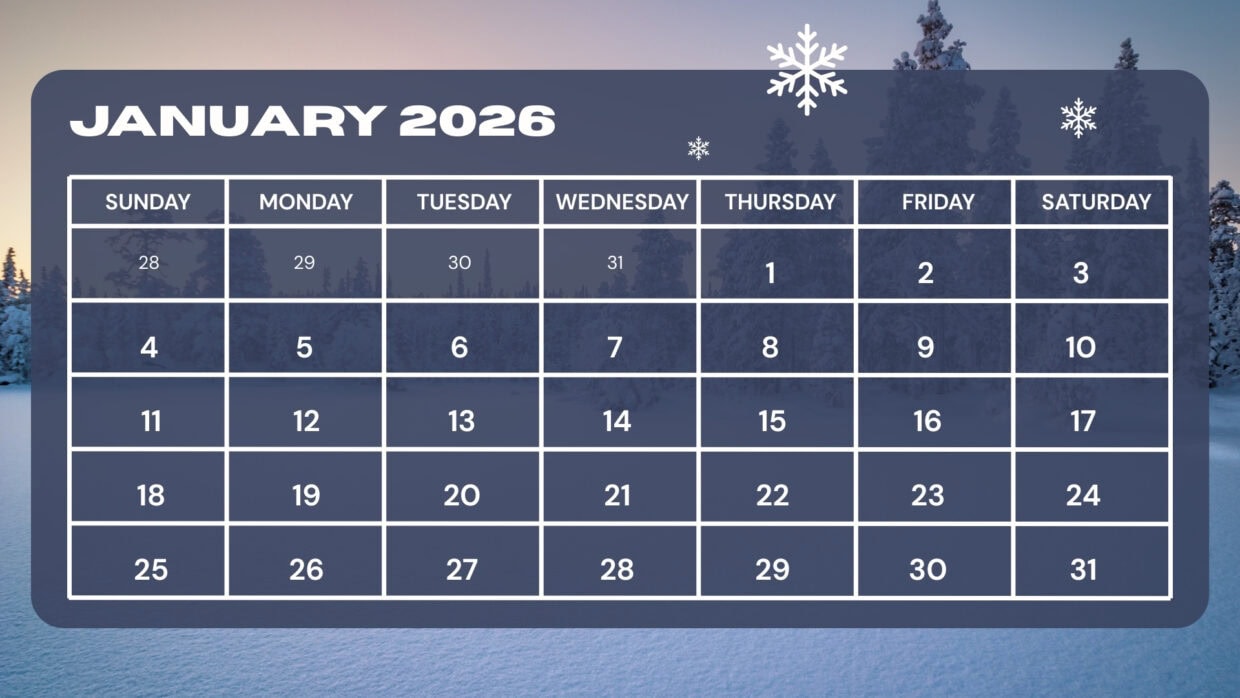 January 2026 Calendar HD Desktop Wallpaper free download - PixelsTalk