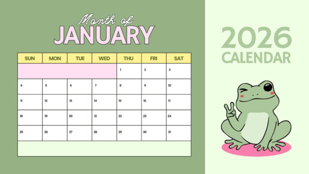 January 2026 Calendar HD Wallpaper (2)