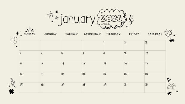 January 2026 Calendar HD Wallpaper (6)