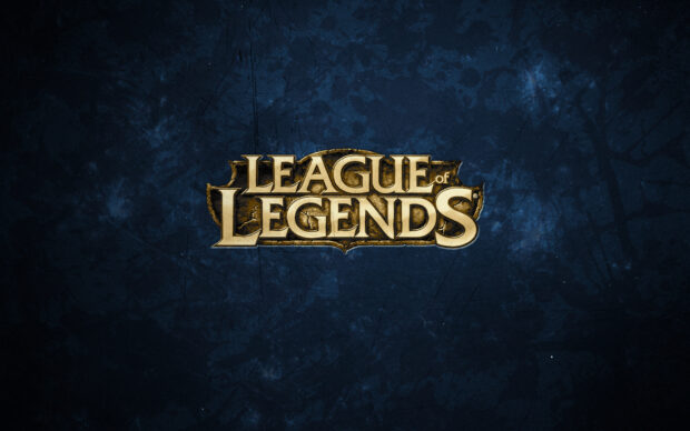 A high quality League Of Legends logo with a dark textured background in HD quality