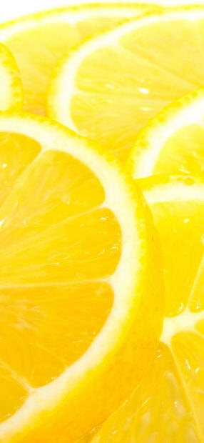 Close up view of lemon slices showcasing fresh lemon texture and juicy details