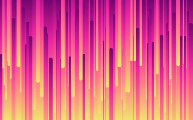 Vertical lines in purple and yellow gradient forming a modern abstract pattern