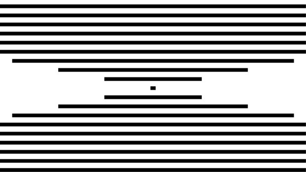 Black and white lines creating an abstract pattern with varying thickness and spacing