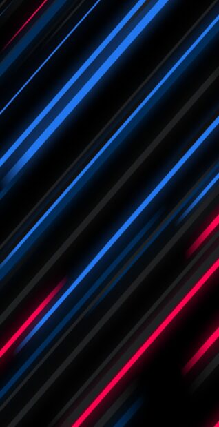 Bright blue and red lines creating a sleek lines design on a dark background