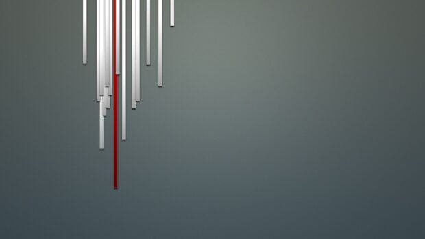 Abstract lines design with one red line among silver lines on a textured blue background