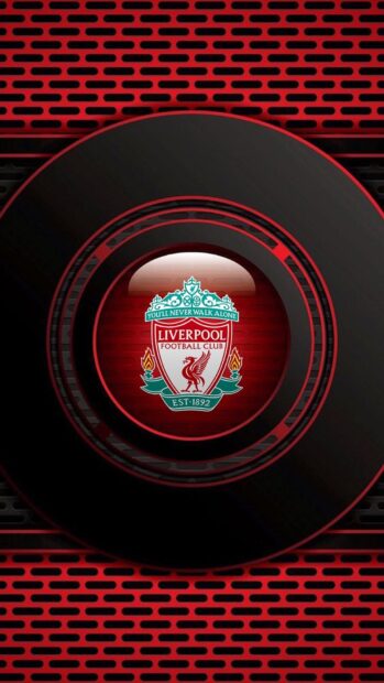 Liverpool Fc crest logo with red and black circular design background