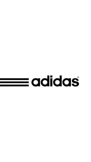 Black Adidas logo with three stripes on a white background for 2K quality wallpapers